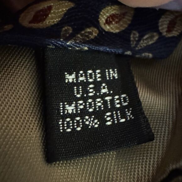 Geoffrey Beene Necktie Men’s Silk Blue Teardrop Pattern Tie USA Classic 58” - Picture 4 of 6